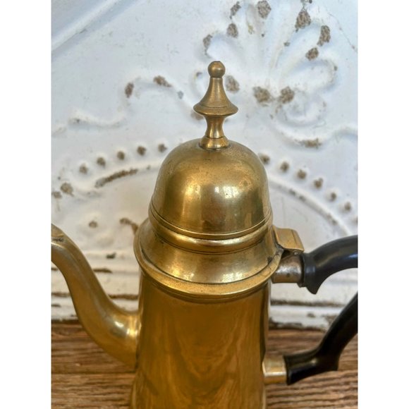 Vintage Long Solid Heavy Brass Coffee/Teapot - Picture 11 of 12